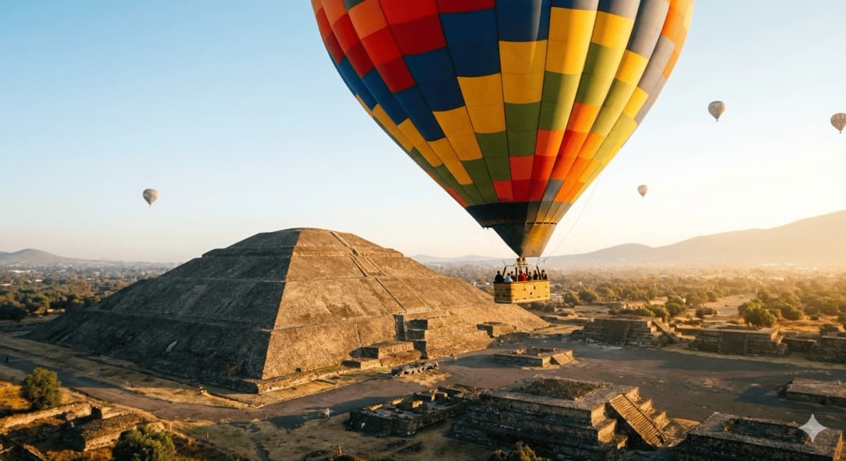 Tour en Globo por Teotihuacán y Basílica de Guadalupe desde Ciudad de México