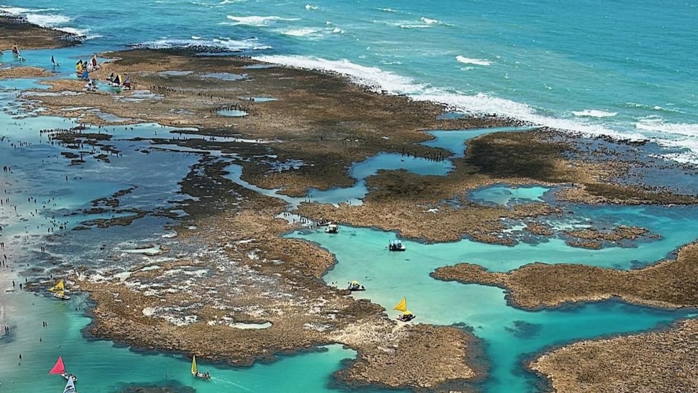 Paseo de jangada por las piscinas naturales de Porto de Galinhas
