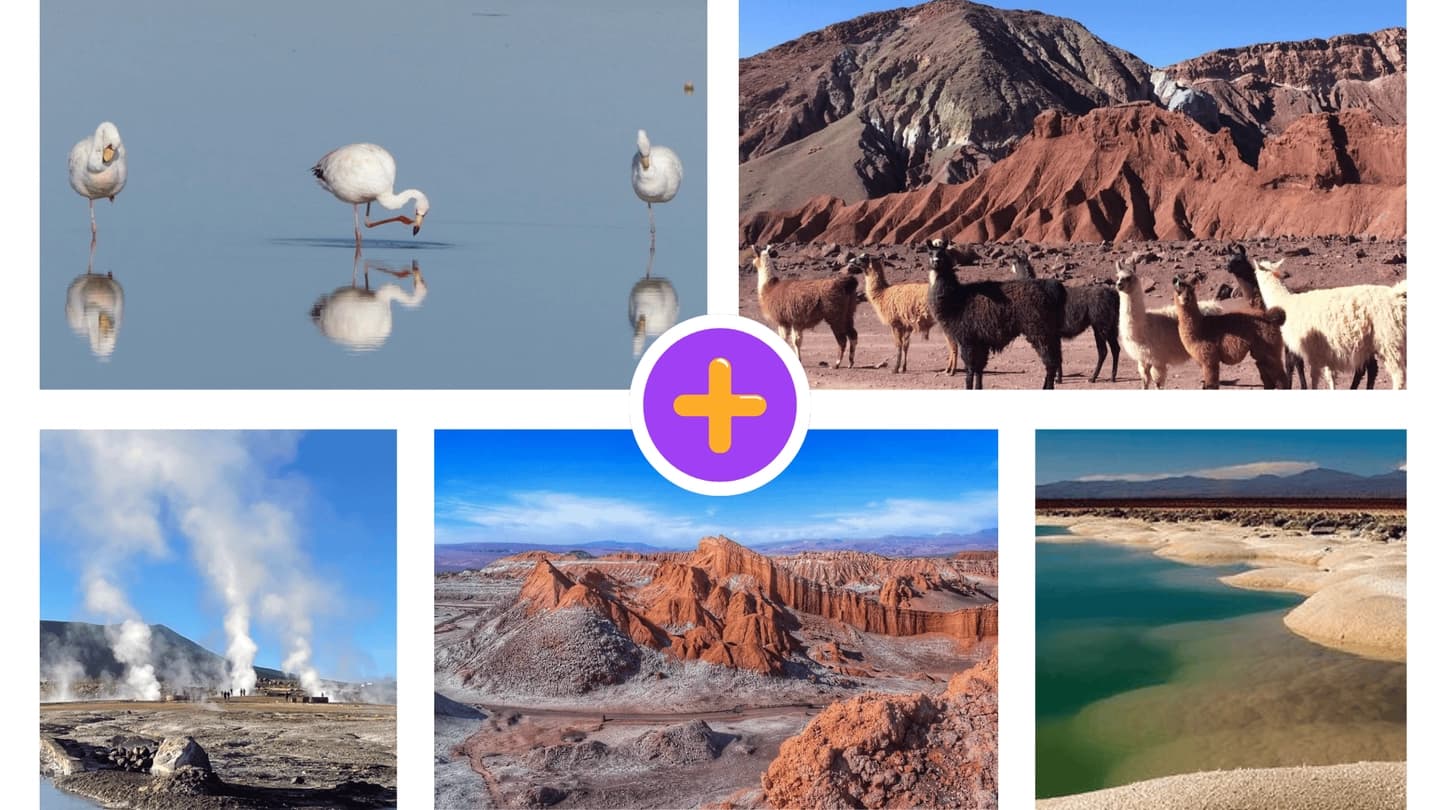 San Pedro de Atacama en 3 días: Valle del Arcoíris + Valle de la Luna + Geysers del Tatio + Laguna Cejar + Piedras Rojas