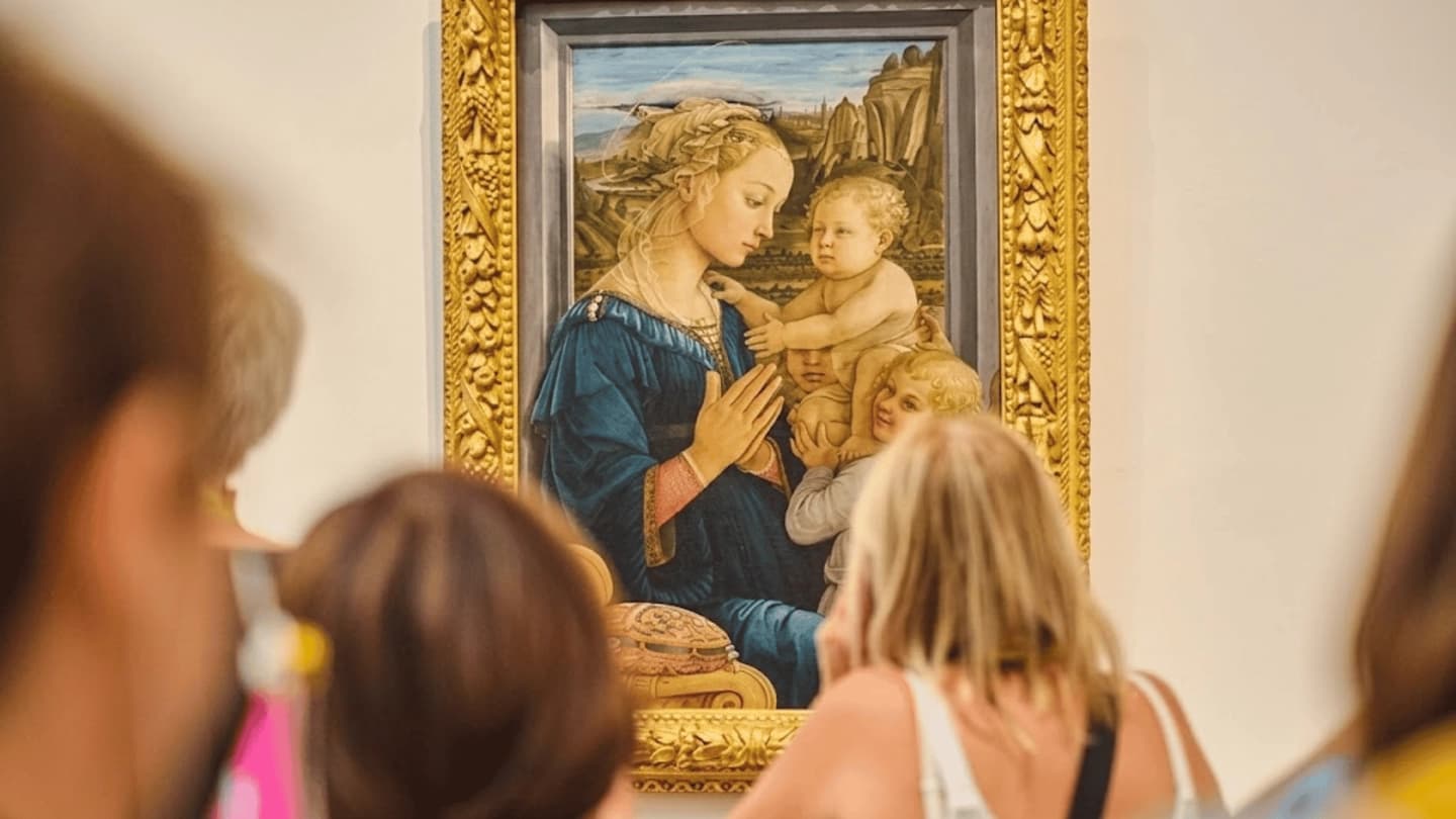 Galería Uffizi y arte renacentista desde Florencia, Italia