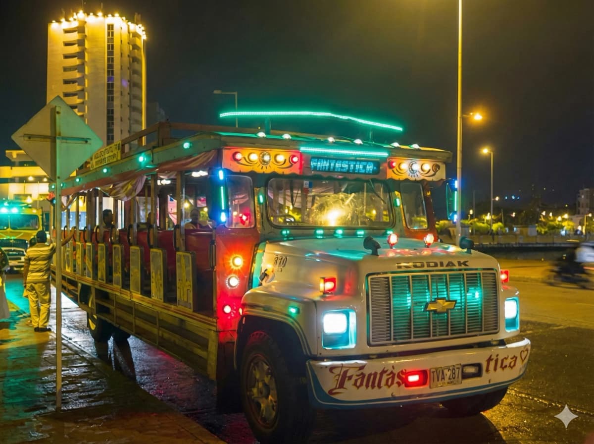 Tour Nocturno de Rumba en Chiva por Cartagena de Indias