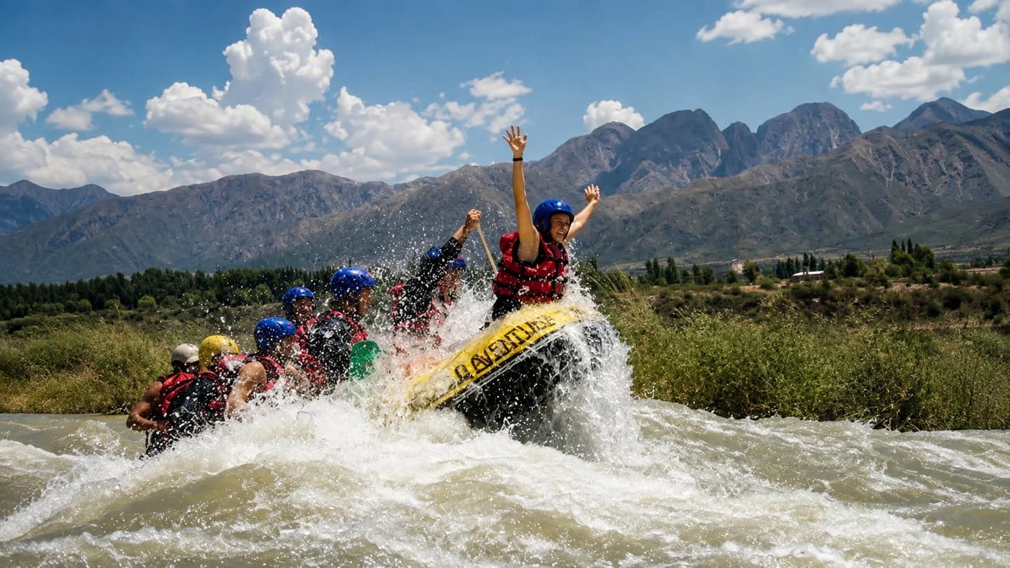 Cacheuta Hot Springs, Rafting, and Ziplining from Mendoza