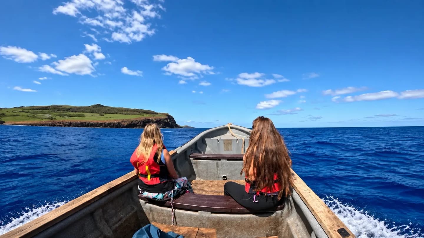 Navegación a los Motu Sagrados de Rapa Nui desde Hanga Piko