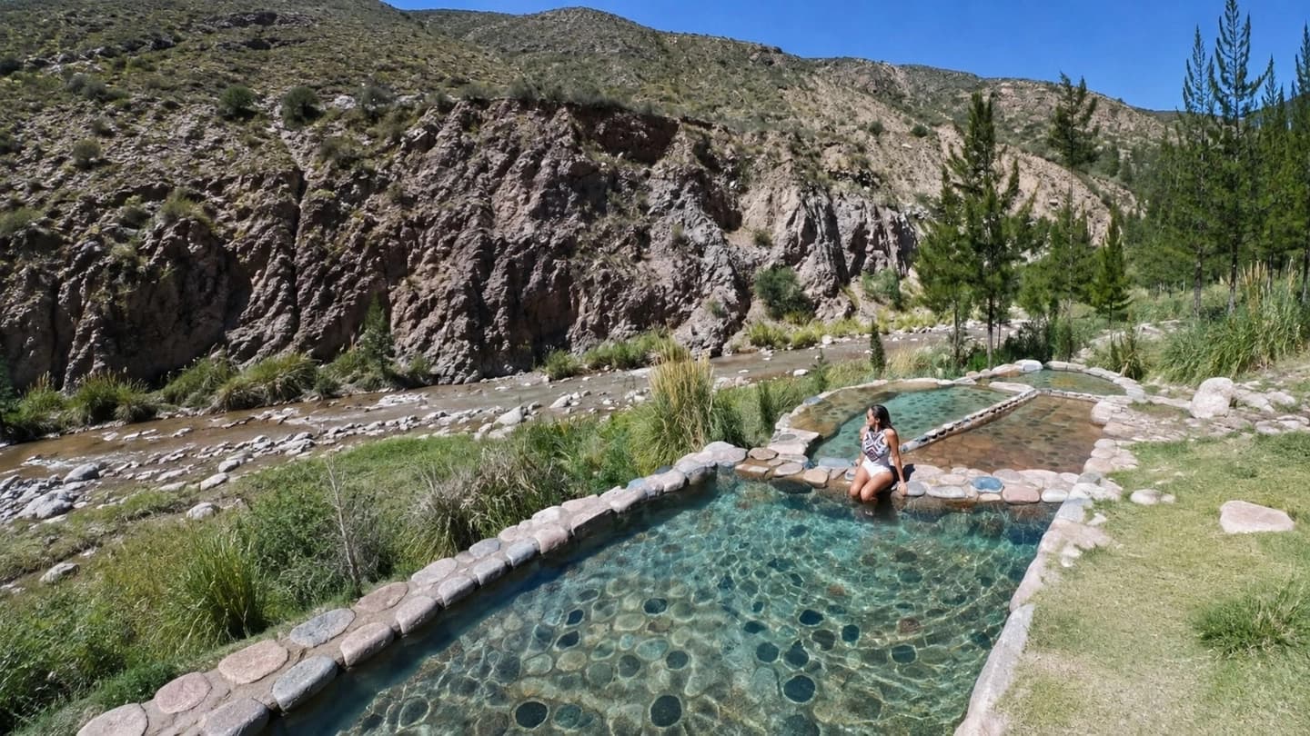 Termas de Cacheuta y rafting en Potrerillos desde Mendoza
