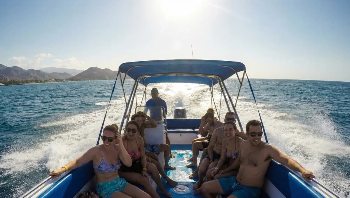 Transferência marítima para Playa Cristal a partir de Bahía Santa Marta