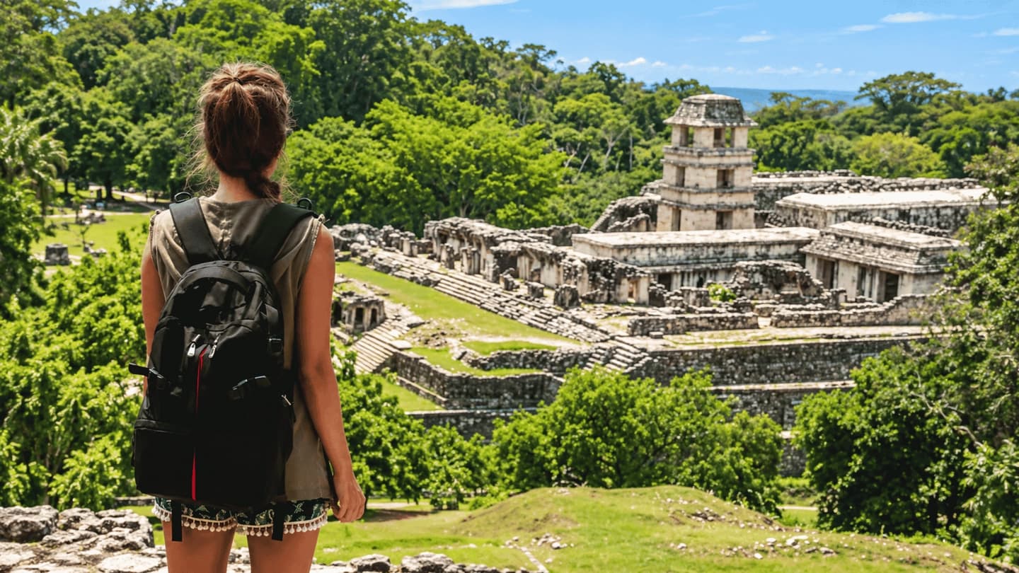 Entrada a la Zona Arqueológica de Palenque sin filas