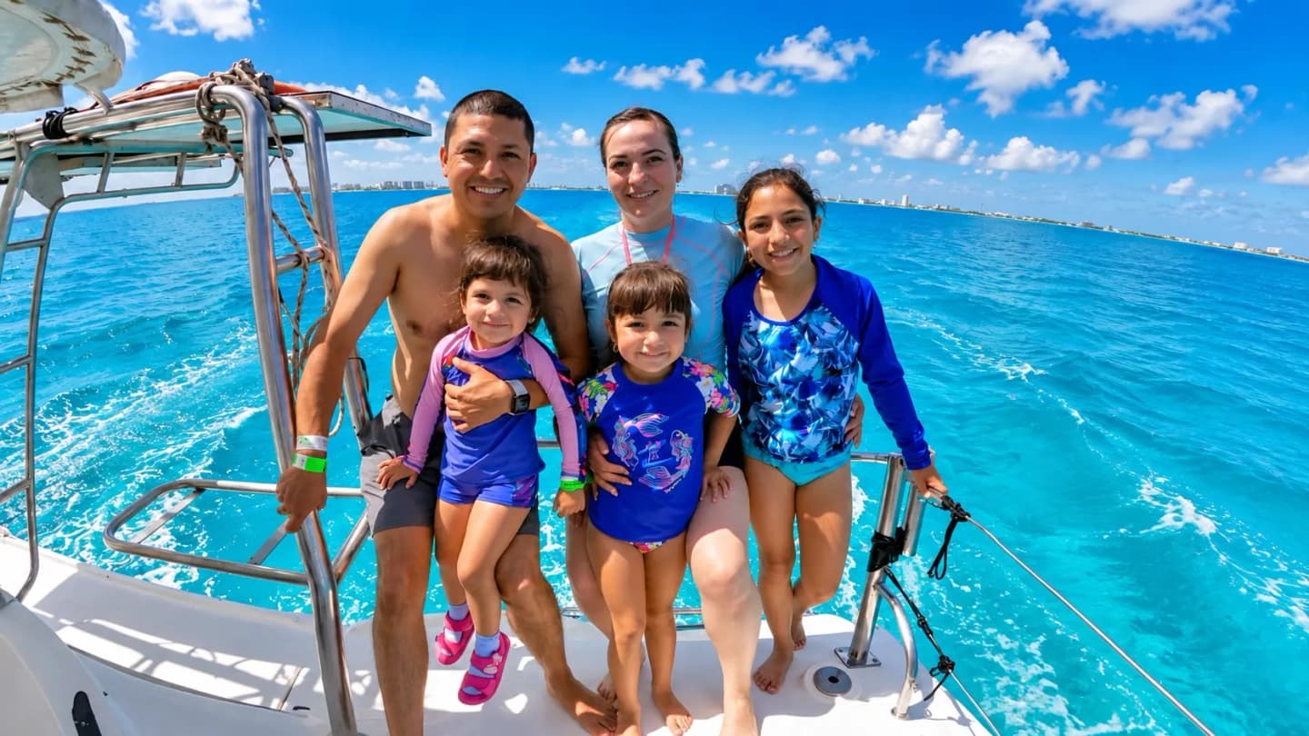 Half-Day Premium Catamaran Tour to Isla Mujeres with Open Bar, Snorkeling, and Beach Club