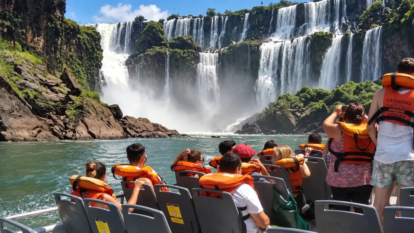 Excursion to Iguazu Falls Argentine Side and Great Adventure Navigation